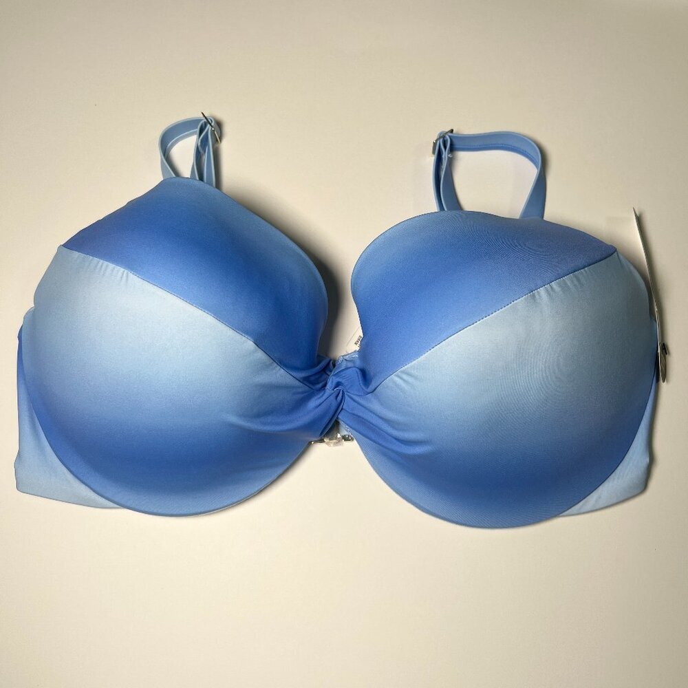 Victoria Secret 38DDD TWIST FRONT Bikini Top Pastel Blue Ombre